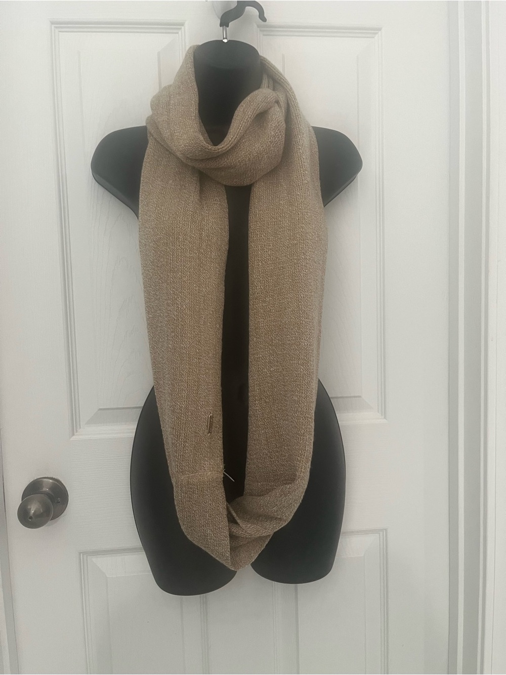 Calvin Klein Beige/Tan Knit Loop Scarf